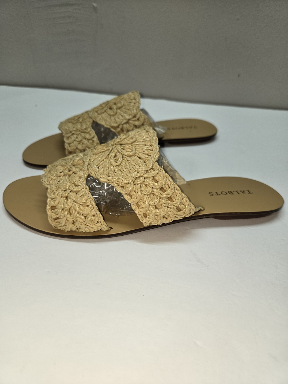 Talbots Beige Crochet Slide Sandals